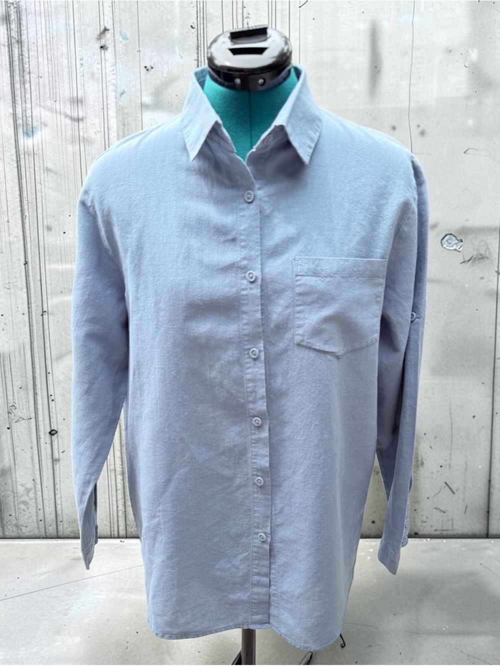 Women’s Minibee  Cotton Linen Button-Up High-Low Blouse